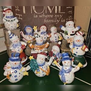 Set of 12 Christmas Snowmen Ornaments